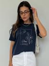 Camiseta Feminina Azul Marinho Deus é Perfeito