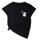 Camiseta Feminina Baby Look Boo Halloween Lançamento Camisa 100% Algodão