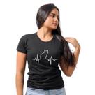 Camiseta Feminina Baby Look Estampa de Gatinho Gato Batimento Algodão