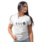 Camiseta Feminina Baby Look Estampada Pata de Cachorro Batimento Mãe de Pet