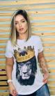 Camiseta Feminina Baby Look Evangélica Leão Rei