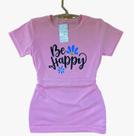 Camiseta Feminina Baby Look Viscolycra Be Happy Lindas Cores Camiseta Feminina Baby Look Viscolycra Be Happy Lindas Cores