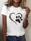 Camiseta Feminina Basica Estampa Coração Pata Cachorro Amor Adicionar aos favoritos