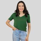 Camiseta Feminina Básica Manga Curta Decote V
