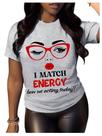 Camiseta feminina BEAUDRM Camisetas estampadas Y2K Crop Top cinza claro