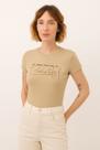 Camiseta Feminina Beautiful Polo Wear Bege Médio