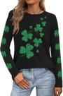 Camiseta feminina Beopjesk St Patrick's Day Glitter Shamrock