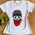 Camiseta Feminina Blizz Branca com Estampa Panda