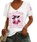 Camiseta feminina BOMYTAO Breast Cancer Awareness Pink Ribbon