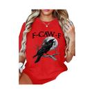 Camiseta Feminina Branca De Manga Curta Com Estampa Gótica Raven Moon Casual Top Camiseta Feminina Branca De Manga Curta Com Estampa Gótica Raven Moon Casual Top