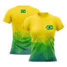 Camiseta Feminina Brasil Especial da Copa Camisa Manga Curta Amarela Bolinha Mar Negro Camiseta Feminina Brasil Especial da Copa Camisa Manga Curta Amarela Bolinha Mar Negro