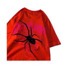 Camiseta Feminina Casual de Algodão - Estampa Aranhas e Teias de Aranha - Manga Curta