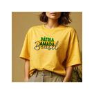 Camiseta Feminina Casual Pátria T Shirt Malha Leve em Algodão Estilosa do P ao G1