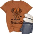Camiseta feminina CCRUN Magical Halloween Ghosts Pumpkins Spiders