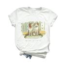 Camiseta Feminina Com Estampa Animal, Manga Curta, Moda Fofa, Roupas Dos Anos 90, Padrão Camiseta Feminina Com Estampa Animal, Manga Curta, Moda Fofa, Roupas Dos Anos 90, Padrão