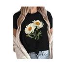 Camiseta Feminina Com Estampa De Flores Harajuku Daisy, Casual, Streetwear, Estética