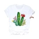 Camiseta Feminina com Estampa Floral de Abacaxi - Manga Curta