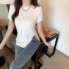 Camiseta Feminina Coreana De Manga Curta Com Fenda, Estilo Y2K, Moda Americana, Top Sexy Para O