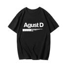 Camiseta Feminina Coreana KPOP Agust D D-2 Álbum Yoongi Streetwear Gola Redonda Roupa Juvenil