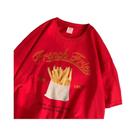 Camiseta Feminina De Algodão Com Estampa De Batata Frita, Gola O, Respirável, Solta, Moda Camiseta Feminina De Algodão Com Estampa De Batata Frita, Gola O, Respirável, Solta, Moda