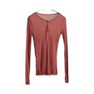 Camiseta Feminina De Algodão Manga Longa Slim Fit Moda Coreana Outono Fina Sexy Para Balada