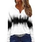 Camiseta feminina de manga comprida com botão e decote em V da Tops COTECRAM A Mazon Camiseta feminina de manga comprida com botão e decote em V da Tops COTECRAM A Mazon