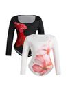 Camiseta feminina de manga comprida RoseSeek, 12Y, multicolorida