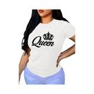 Camiseta Feminina De Manga Curta Com Estampa De Letras E Gola Redonda, Roupa Casual De Primavera E