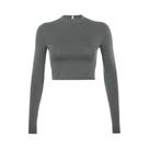 Camiseta Feminina De Manga Longa Preta E Branca, Top Cropped Casual Básico, Moda Coreana