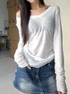Camiseta Feminina De Manga Longa Slim Fit Para O Verão, Casual, Básica, Estilo Y2K, Pullover Camiseta Feminina De Manga Longa Slim Fit Para O Verão, Casual, Básica, Estilo Y2K, Pullover