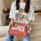 Camiseta Feminina De Moda Coreana Com Estampa De Desenho Animado, Casual, Streetwear, Algodão, Camiseta Feminina De Moda Coreana Com Estampa De Desenho Animado, Casual, Streetwear, Algodão,