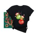 Camiseta Feminina De Natal Com Estampa De Rena E Papai Noel, Gola Redonda, Estilo Harajuku, Manga