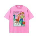 Camiseta Feminina De Verão, Camiseta Lavada E Respirável, Macia, Com Estampa Let's Run Away