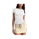Camiseta Feminina De Verão Com Decote Redondo E Manga Curta, Design Chic E Estiloso