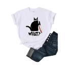 Camiseta Feminina De Verão Com Estampa De Gato Preto, Manga Curta, Moda Respirável, Estilo Hip Hop