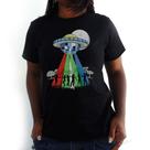 Camiseta Feminina Disco Voador Preta