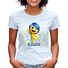 Camiseta feminina do filme divertidamente personagem alegria babylook blusa blusinha