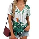 Camiseta feminina Domirica Japanese Cloud Pattern com decote em V 2GG