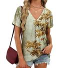 Camiseta feminina Domirica Japanese Cloud Pattern com decote em V 2GG