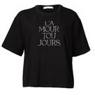 Camiseta Feminina Endless Bordado L'Amour Preto