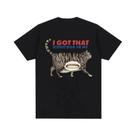 Camiseta Feminina Engraçada Com Estampa De Gato Amaldiçoado I Eat Cement, Manga Curta, Humorosa