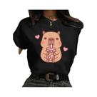 Camiseta Feminina Engraçada de Capivara Anos 90 - Estilo Casual Camiseta Feminina Engraçada de Capivara Anos 90 - Estilo Casual