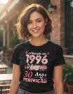 Camiseta Feminina Floral Rosa Nascida 1996 30 Anos 100% Algodao Premium Camiseta Feminina Floral Rosa Nascida 1996 30 Anos 100% Algodao Premium