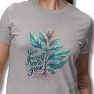 Camiseta Feminina Força Natural Cor:Cinza ChumboTamanho:M