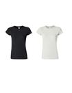 Camiseta Feminina Gildan Softstyle Algodão Kit com 2 Unidades Preto e Branco