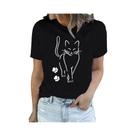 Camiseta Feminina Harajuku Com Estampa De Pata De Gato, Manga Curta, Casual, Streetwear, Tops