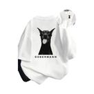 Camiseta Feminina Harajuku Streetwear De Manga Curta, Ilustração Doberman Pug, Tops Estéticos De Camiseta Feminina Harajuku Streetwear De Manga Curta, Ilustração Doberman Pug, Tops Estéticos De
