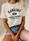 Camiseta Feminina Hawkins School Serie Stranger Things 100% Algodão Premium Camiseta Feminina Hawkins School Serie Stranger Things 100% Algodão Premium