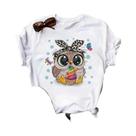Camiseta Feminina Kawaii Cartoon Owl Print Preta Harajuku Gráfica Casual Manga Curta Gola Redonda Camiseta Feminina Kawaii Cartoon Owl Print Preta Harajuku Gráfica Casual Manga Curta Gola Redonda
