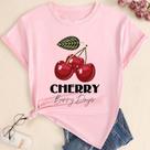 Camiseta Feminina Lançamento Estampada Cereja Cherry 100% algodão